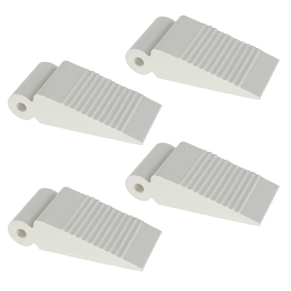 Adoored Small White Rubber Door Wedge - 4 Pack
