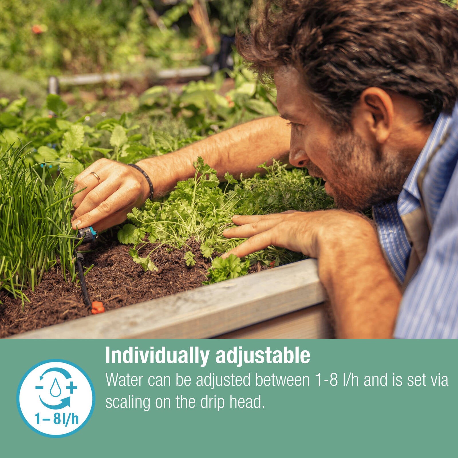 GARDENA 1–8L/h Pressure Compensating Micro Irrigation Adjustable Inline Drip Head - 5 Pack - Image 4 of 9