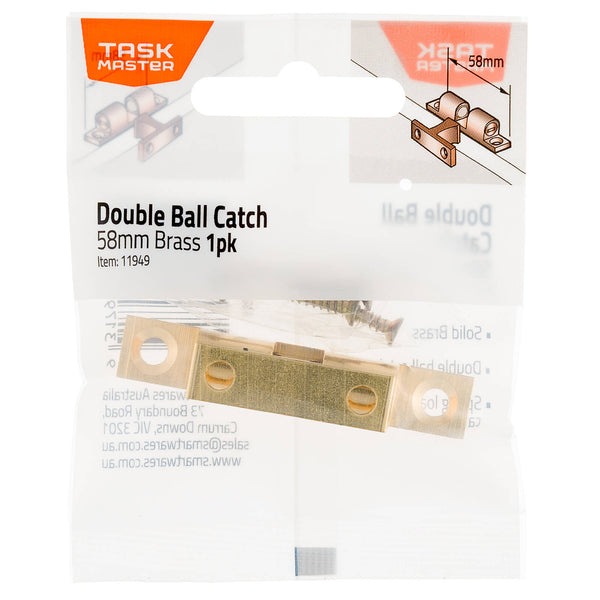 Taskmaster 58mm Brass Double Ball Catch - 58mm