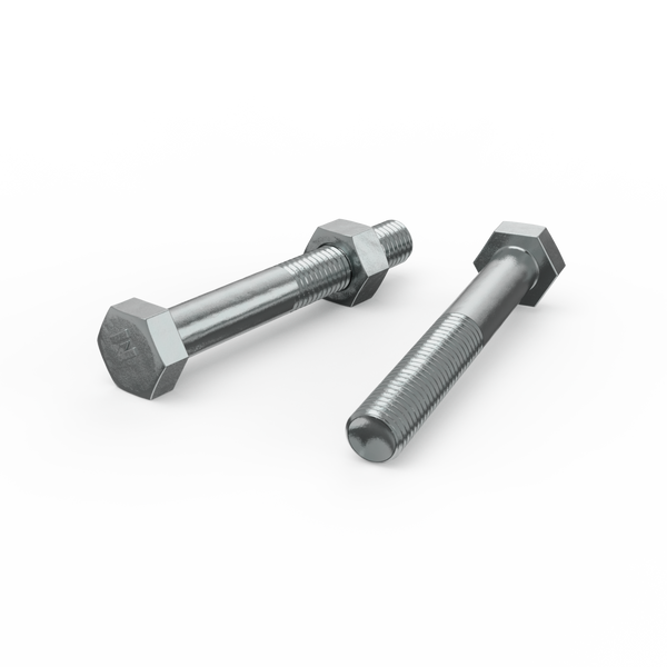 ZENITH M10 x 75mm Zinc Plated Hex Head Bolts and Nuts - Each