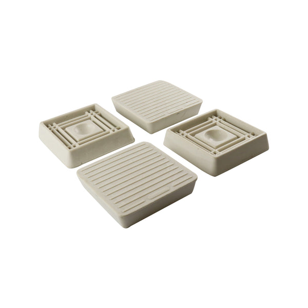 Surface Gard 40 x 40mm White Square Rubber Base Castor Cup - 4 Pack