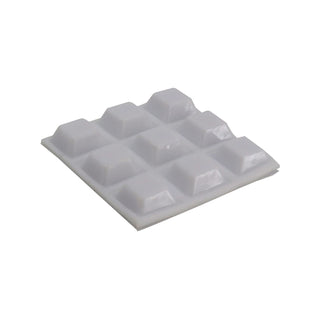 Surface Gard 13 x 13mm White Square Rubber Bumper - 9 Pieces