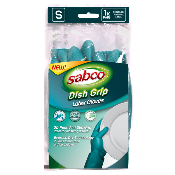 Sabco Small Dish Grip Latex Gloves - 1 Pair - Small