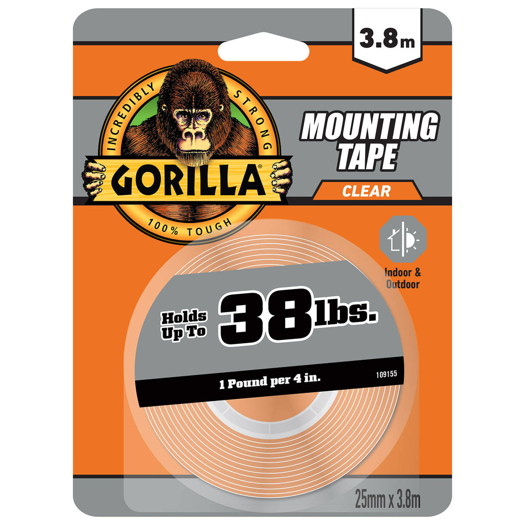 Gorilla 3.8m Clear Double Sided Mounting Tape - Image 1 of 6