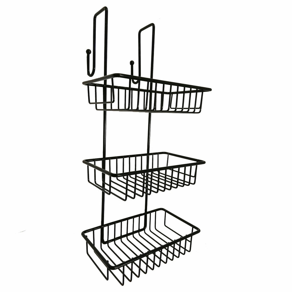 Barelli Black Over Screen Bathroom Shower Caddy With Hooks - Image 1 of 4