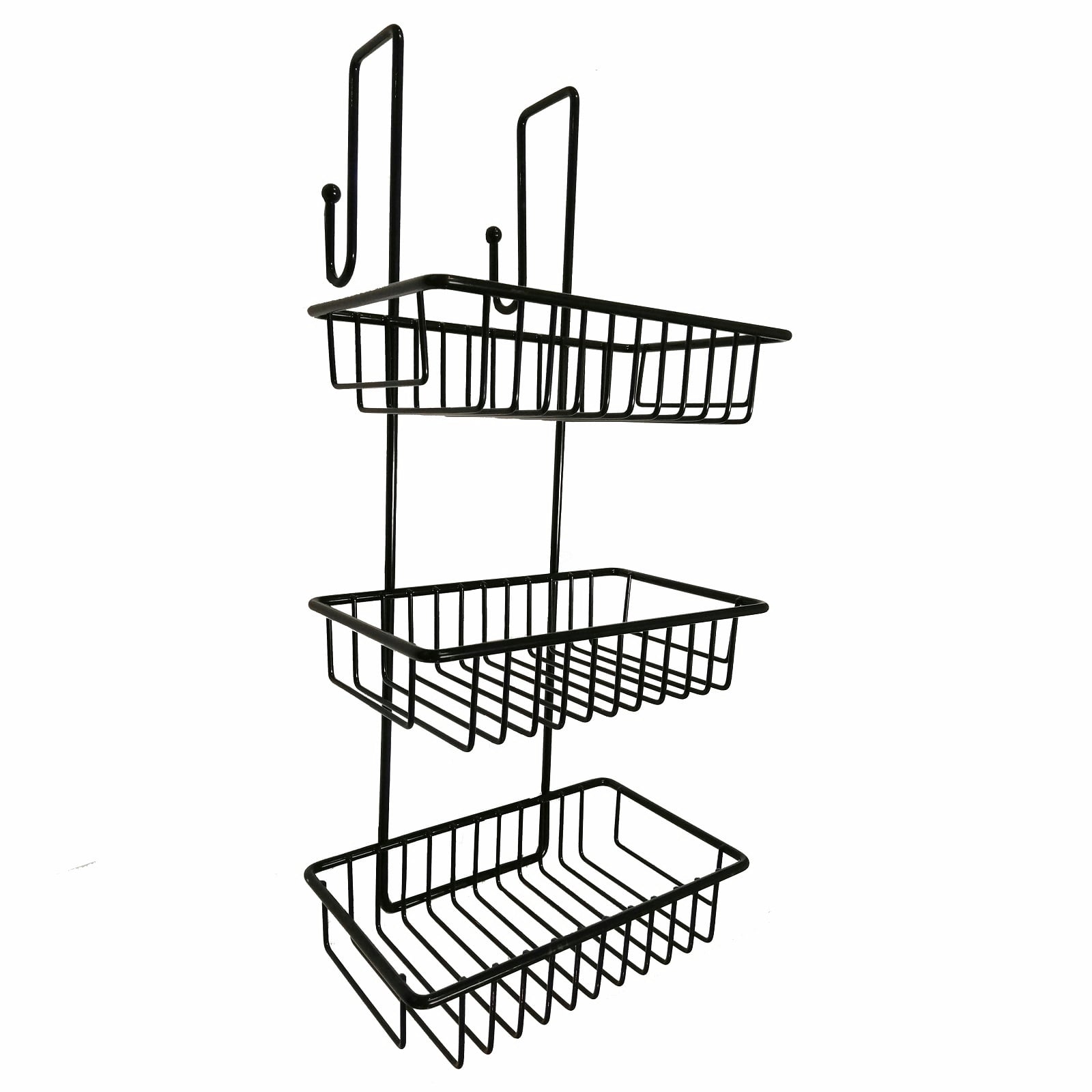 Barelli Black Over Screen Bathroom Shower Caddy With Hooks - Image 1 of 4