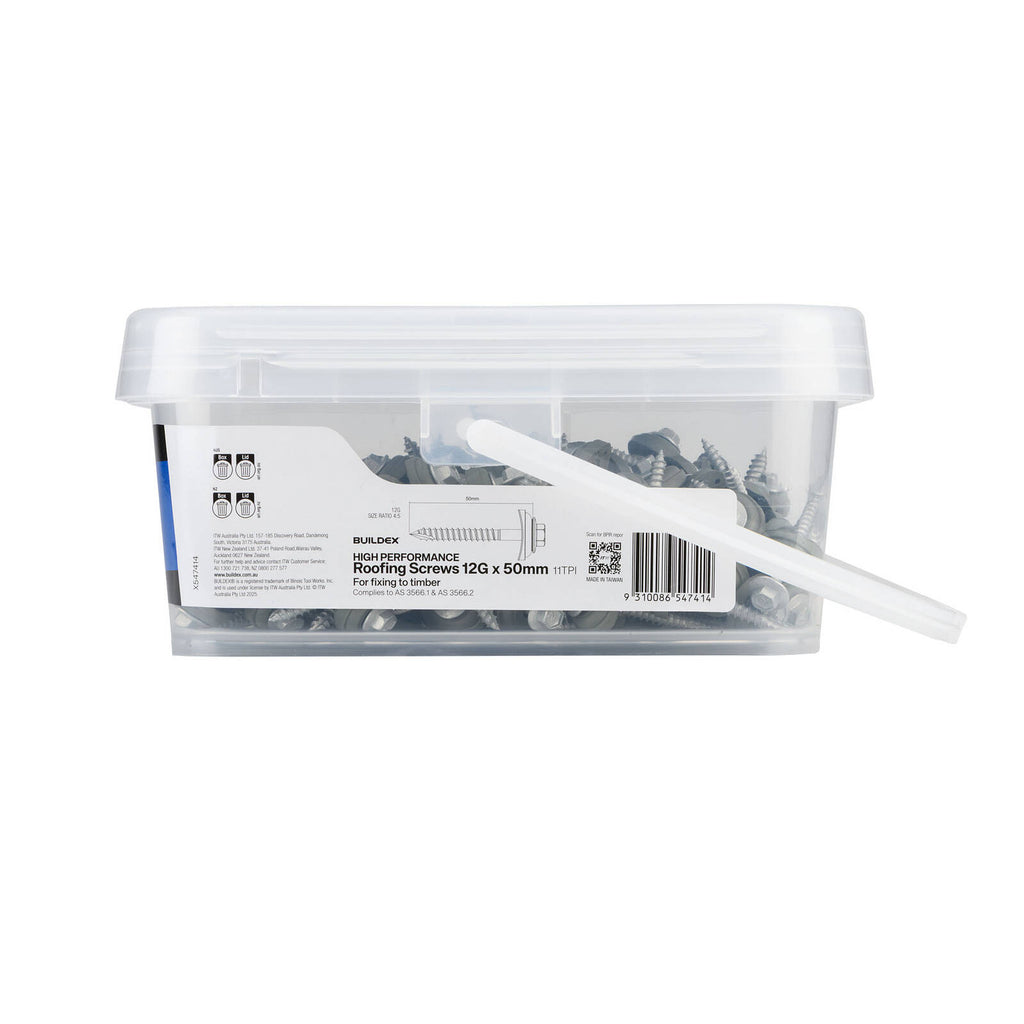 Buildex 12G x 50mm Class 3 Roofing Screws - 250 Pack - Image 3 of 6