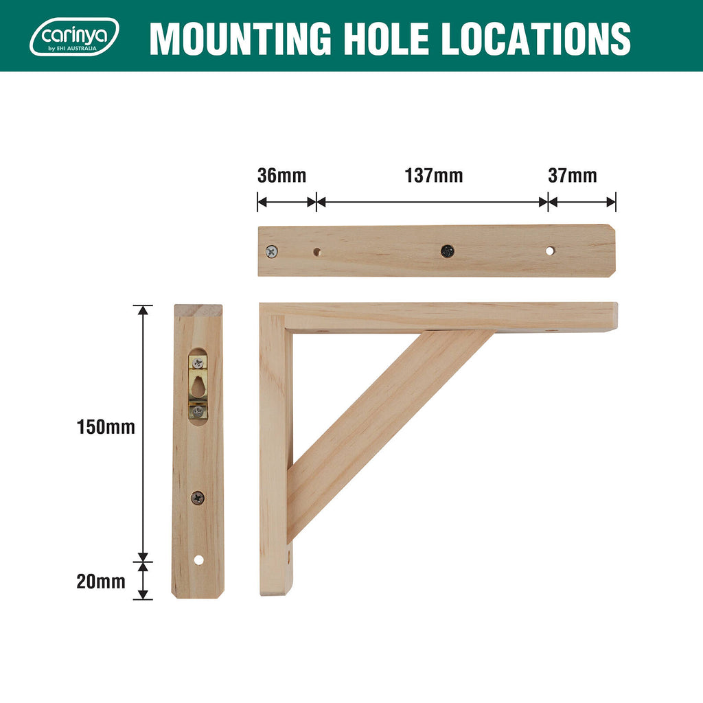 Carinya 210 x 170mm Raw Pine Stayed Bracket - Image 5 of 10