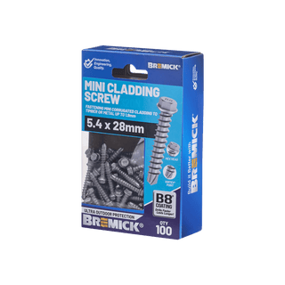 Bremick Mini Cladding Screw 5.4 x 28mm HEX B8 BOX 100