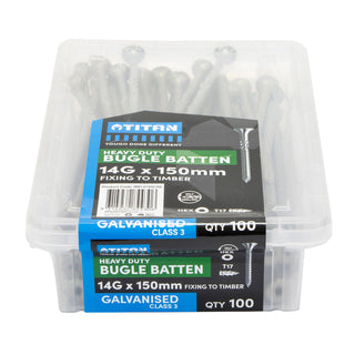 Titan 14G x 150mm CL3 Gal Bugle Batten Screw - 100 Pack
