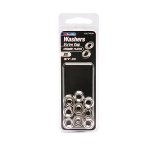 Zenith 8G Chrome Plated Screw Cup Washer - 20 Pack