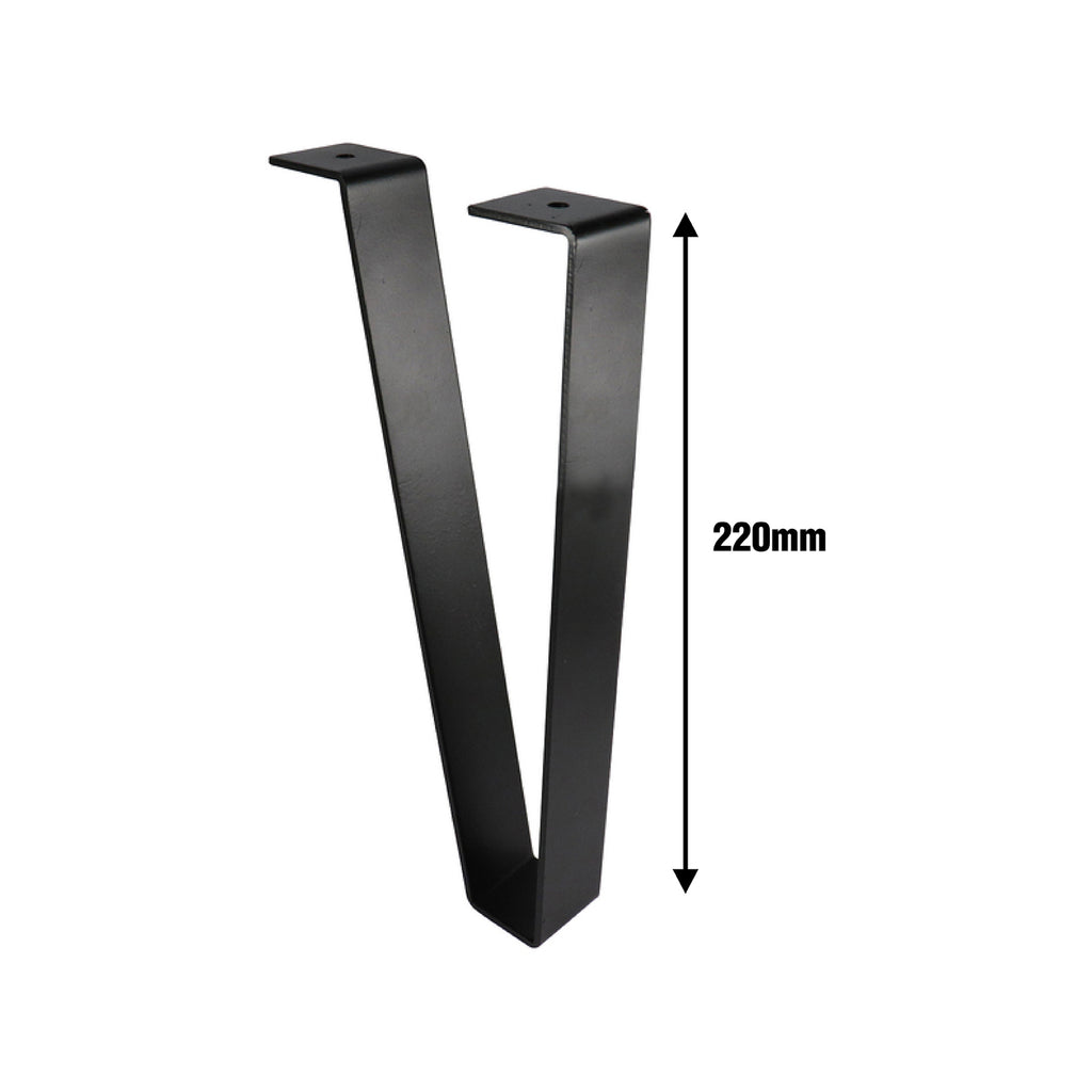 Adoored Black Steel Angled Flat Bar Furniture Leg - Image 3 of 3