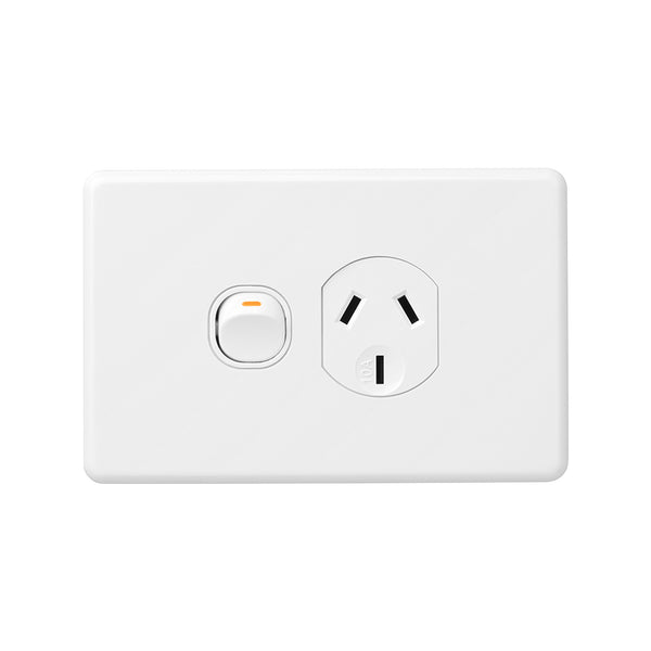 DETA X6 White Single Power Point - Gloss White