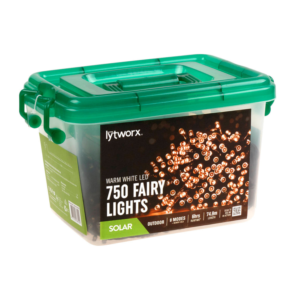 Lytworx Warm White Solar Fairy Lights - 750 Pack - Image 1 of 2