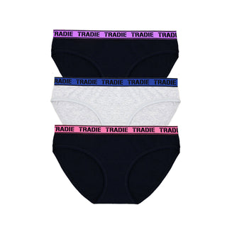 Tradie Ladies Underwear Focus Bikini 3 Pack Size 16