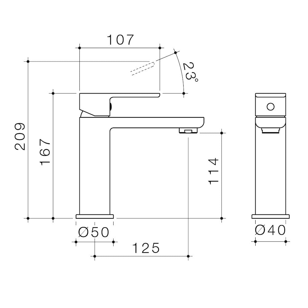 Caroma    Black Lead Free Luna Basin Mixer - Image 2 of 3
