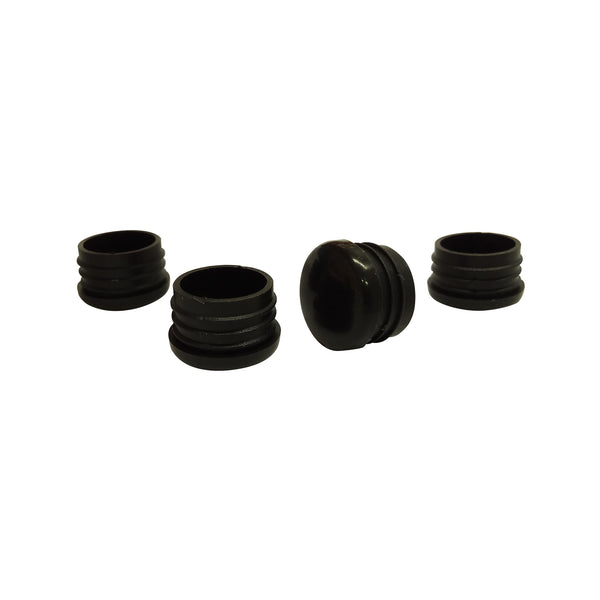 Surface Gard 25mm Black Round Plastic Internal Chair Tip - 4 Pack