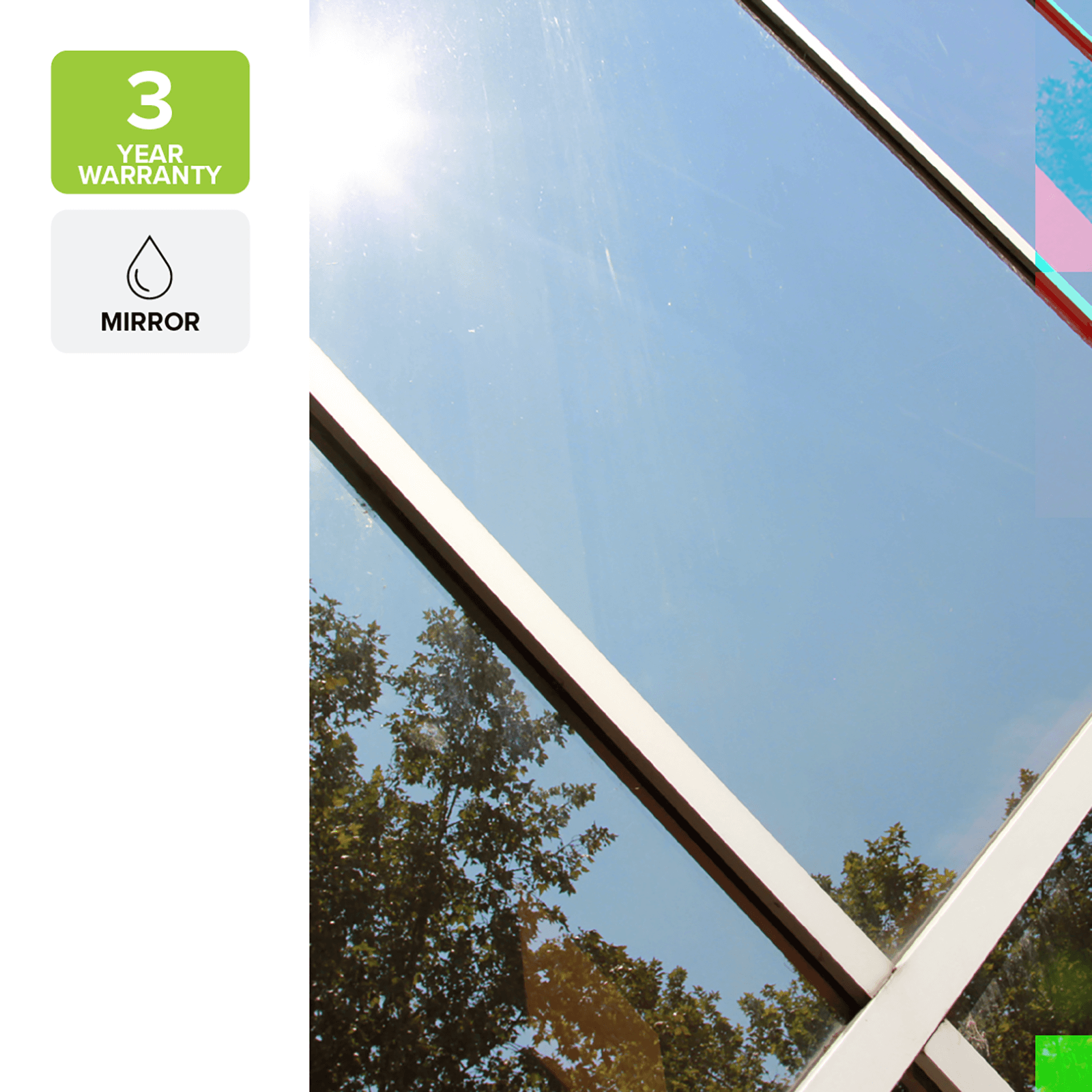 Pillar 0.9 x 2m Mirror Tint Static Window Film - Image 3 of 5