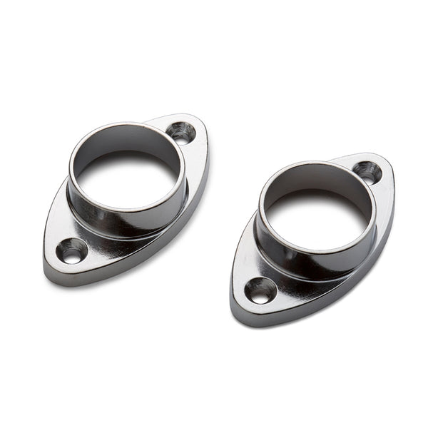 Sandleford 25mm Chrome Rod Fittings Oval Flange - 2 Pack