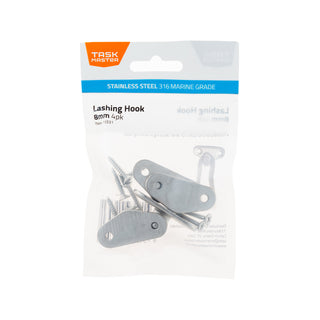 Taskmaster 8mm Stainless Steel Lashing Hook - 4 Pack