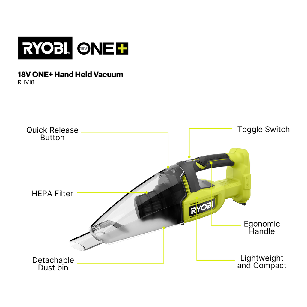 Ryobi 18V ONE+ Hand Vacuum RHV18 - Tool Only - Image 7 of 9