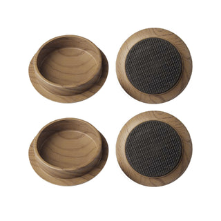 Surface Gard 44mm Dark Wood Effect Non Slip Round Castor Cup - 4 Pack