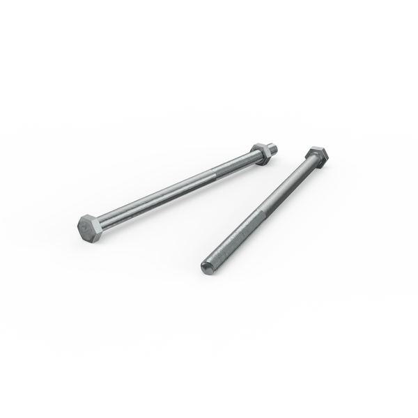 ZENITH M10 x 200mm Zinc Plated Hex Head Bolts and Nuts - Each