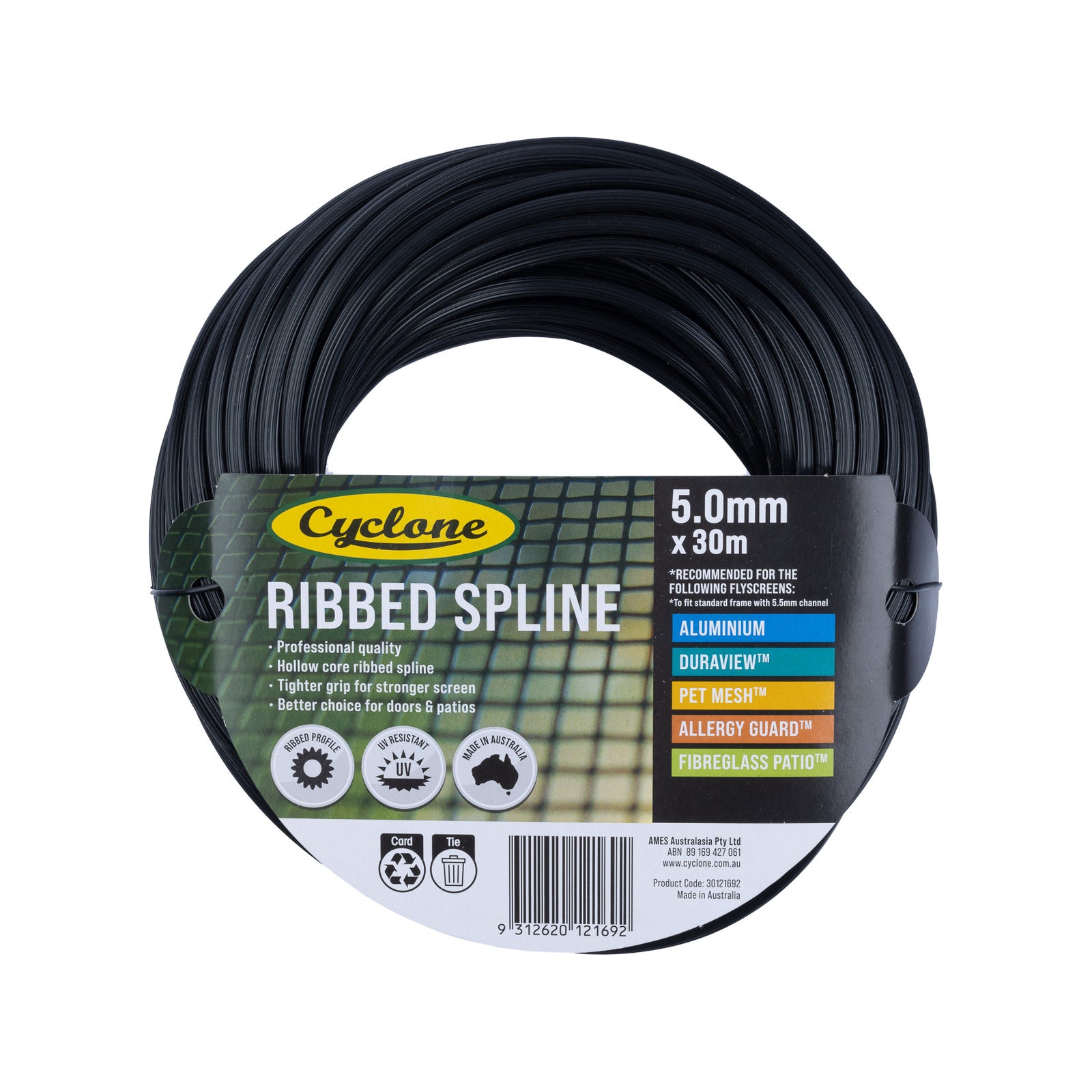 Cyclone 5.0mm x 6.5m Tufflite Ribbed Spline - 6.5m - Image 1 of 7