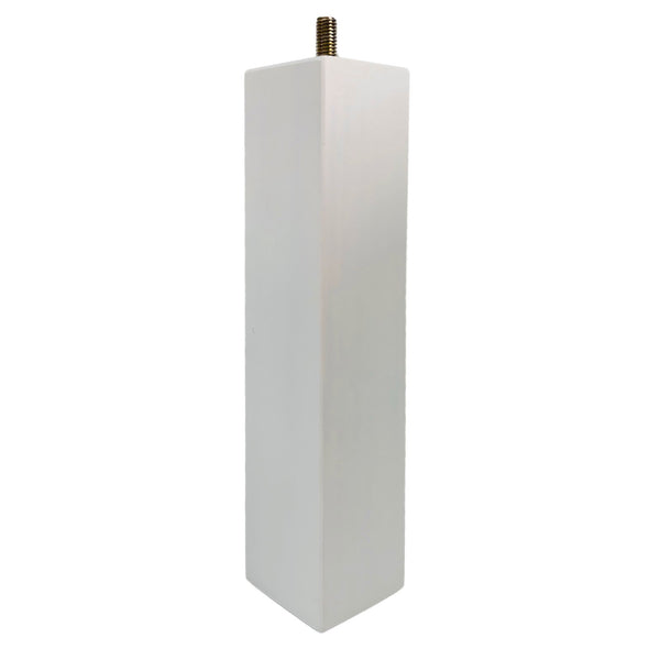 Adoored 53 x 53 x 250mm White Square Pine Furniture Leg