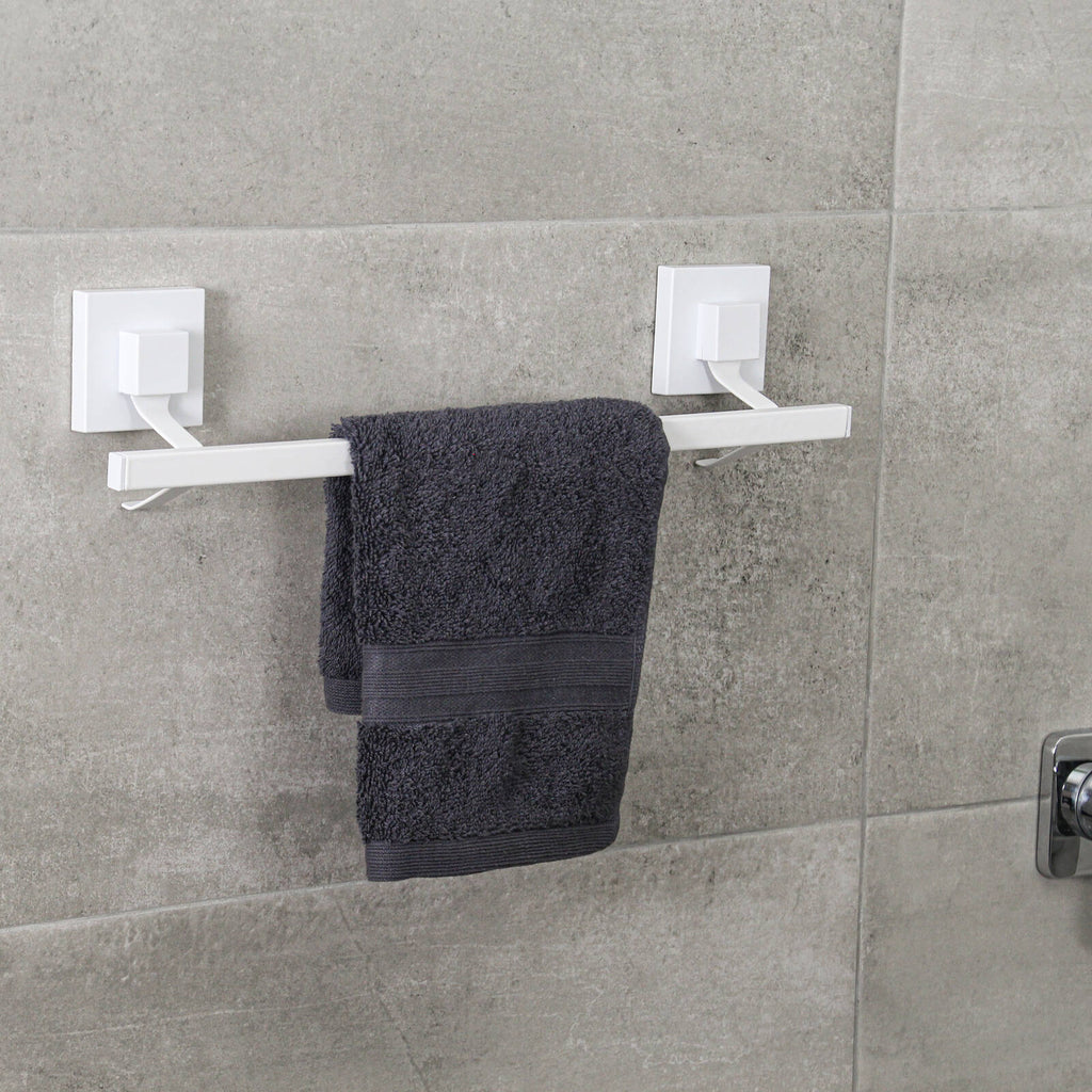 Fusion-Loc 40cm Matte White Style Suction Single Towel Rail - Image 2 of 4