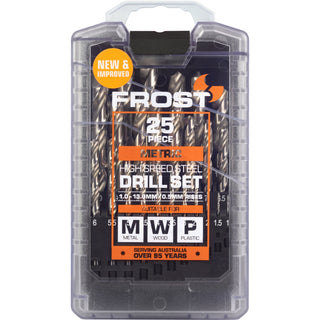 Frost 25 Piece HSS Metric Jobber Drill Set