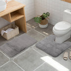 Barelli Bath Mat Contour 50cm x 50cm Non-Slip Memory Foam Grey - Image 4 of 4