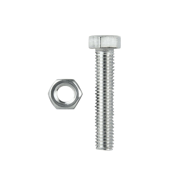 Pinnacle M8 x 75mm Stainless Steel Hex Bolt And Nut - 2 Pack
