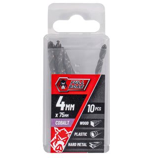 Full Boar 4mm M35 Cobalt Drill Bit - 10 Pack