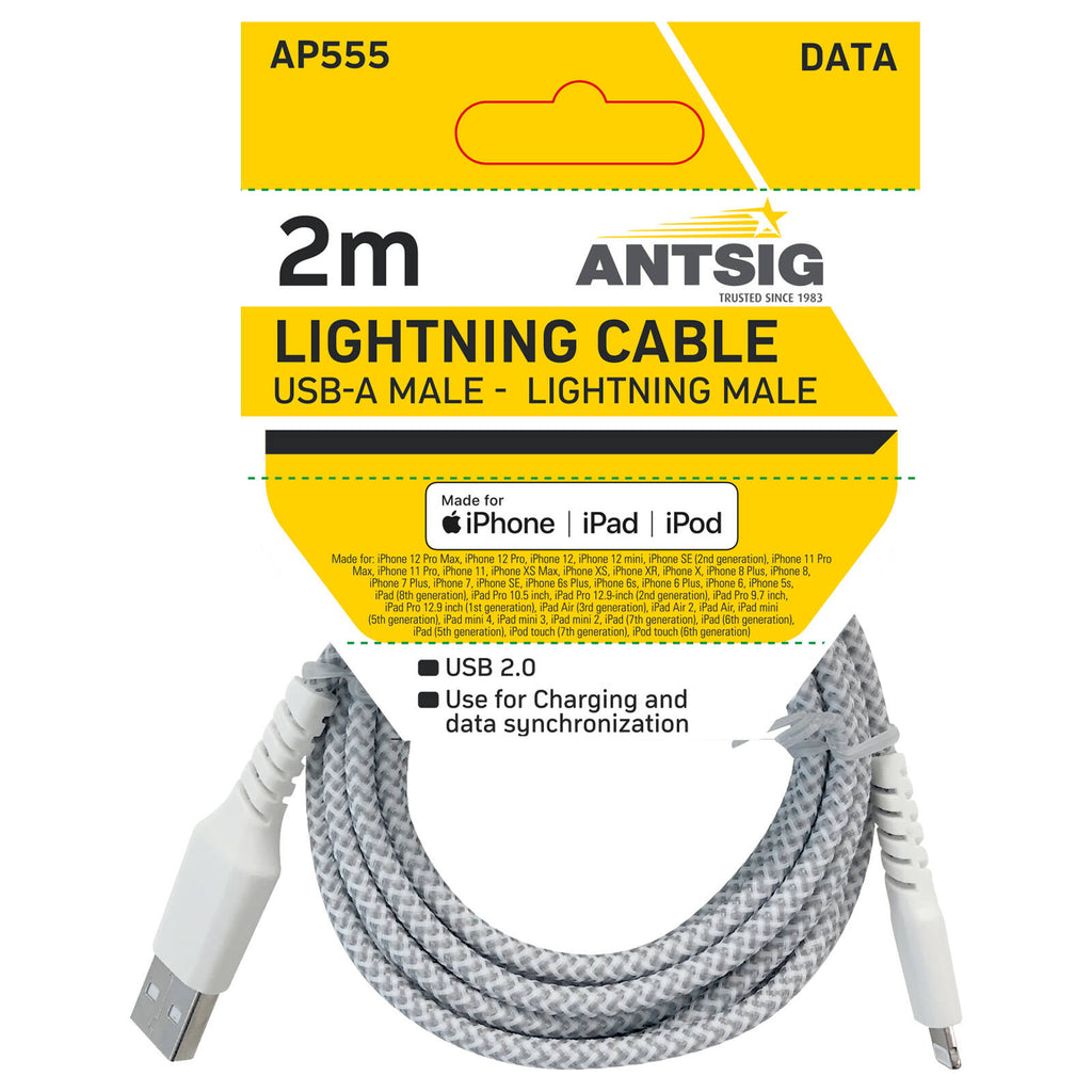 Antsig 2m Braided Lightning To USB-A Cable - Image 4 of 6