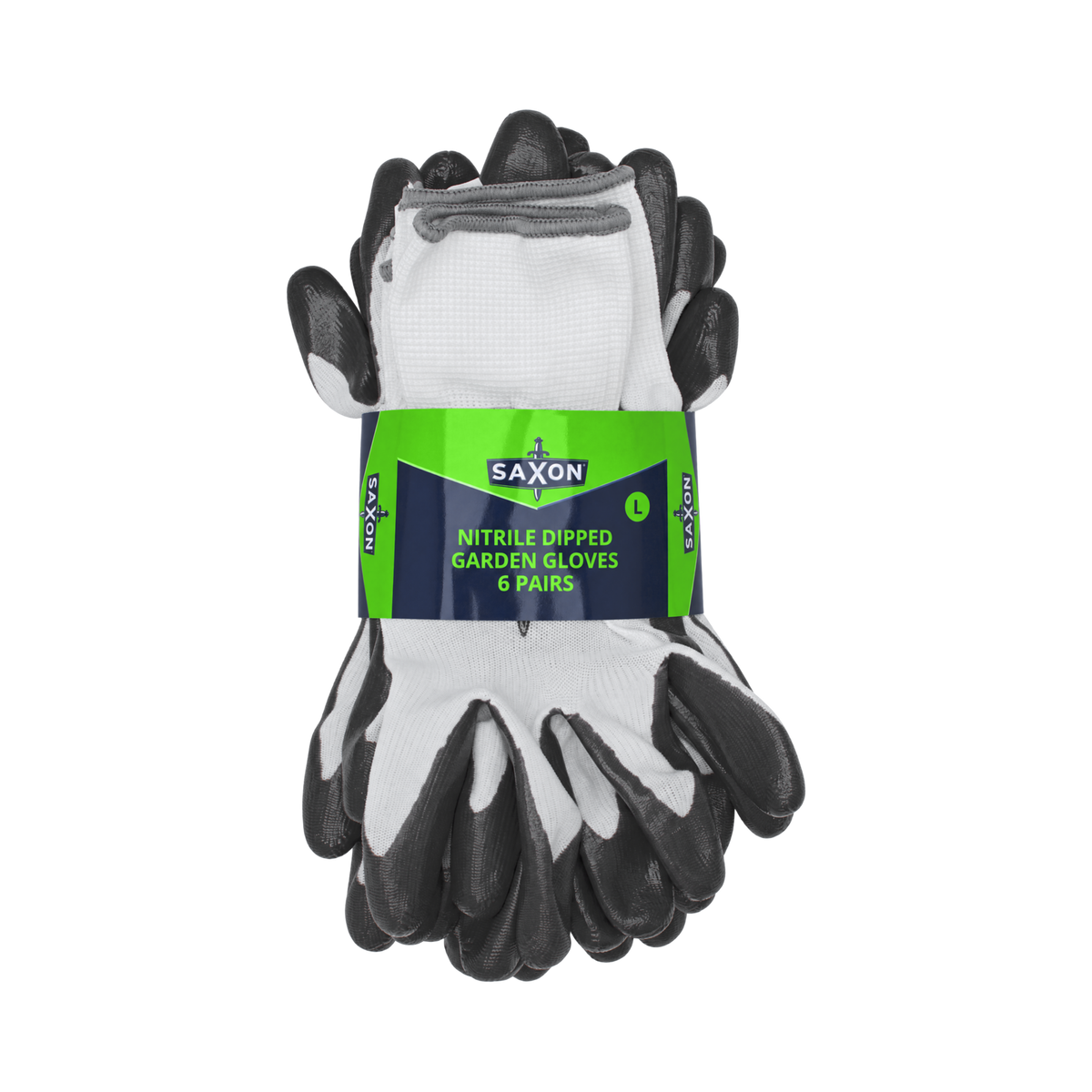 Saxon Large Nitrile Dipped Garden Gloves - 6 Pack - Image 3 of 6