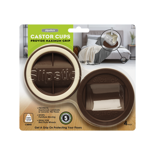 Slipstick Chocolate Castor Cup Gripper - 4 Set