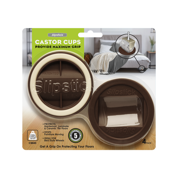 Slipstick Chocolate Castor Cup Gripper - 4 Set