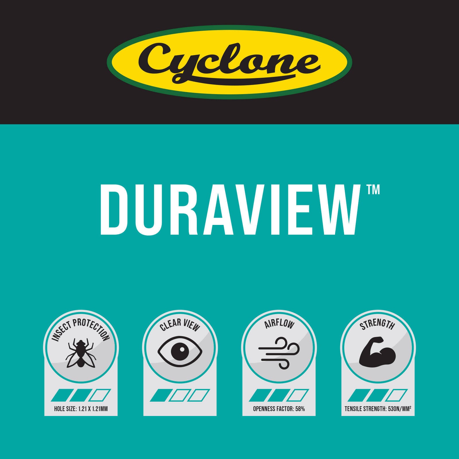 Cyclone 910mm x 2m Duraview Flyscreen - 2m - Image 2 of 5