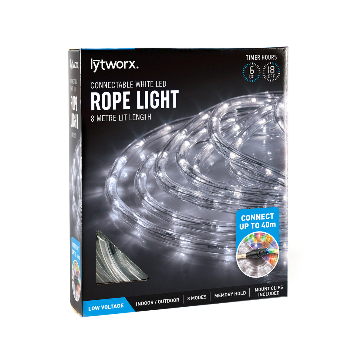 Lytworx 8m White Connectable Rope Light With Timer - Image 1 of 2