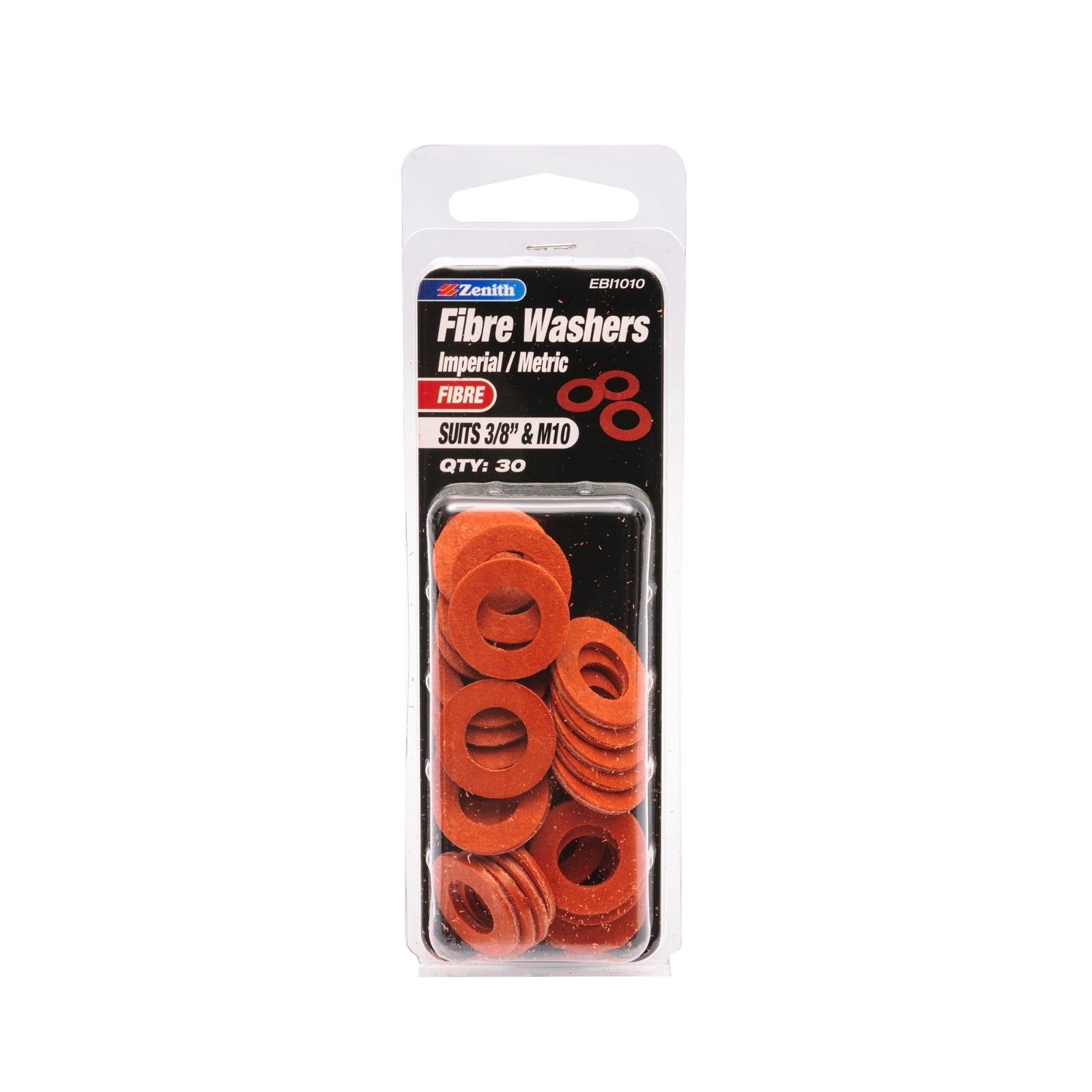 Zenith 3/8" And M10 Fibre Washer - 30 Pack - Image 1 of 1
