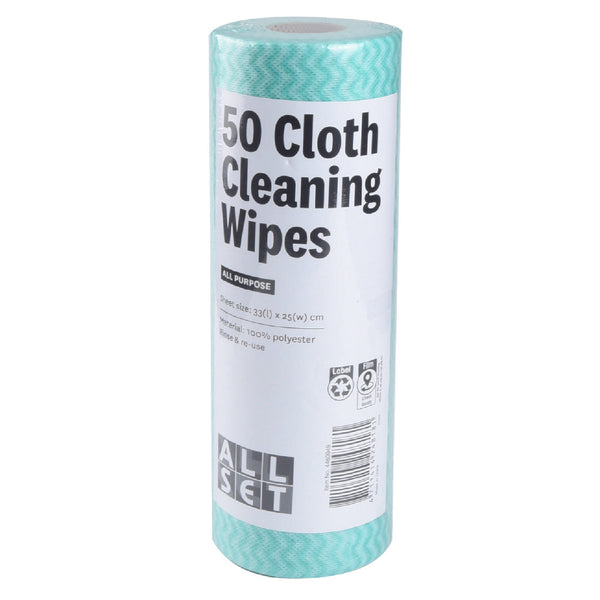 All Set 25 x 33cm All Purpose Wipes On a Roll - 50 Pack