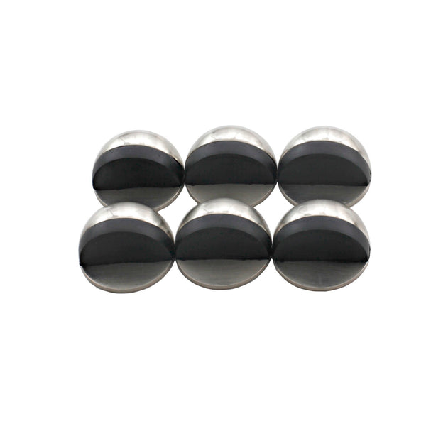 Syneco 6 Piece Brushed Nickel Half Moon Door Stop Set