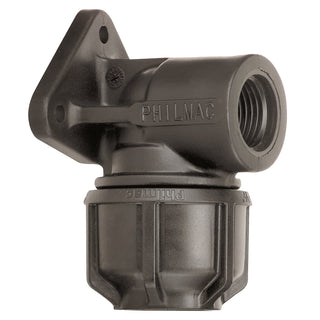Philmac 25mm x 1/2" Poly x FI BSP Metric Pipe Wall Plate Elbow