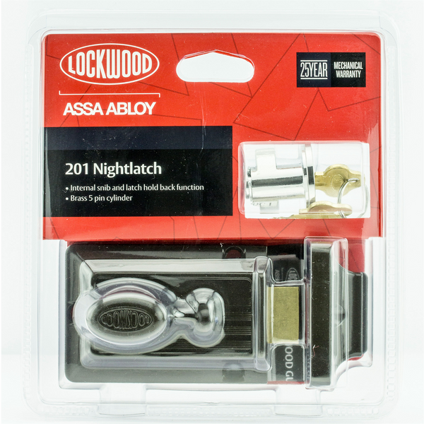 Lockwood Chrome Plate Single Cylinder Nightlatch