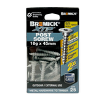 Bremick XTP Post Screw 18g x 45mm GALV T40 - 25 Pack - Image 2 of 5