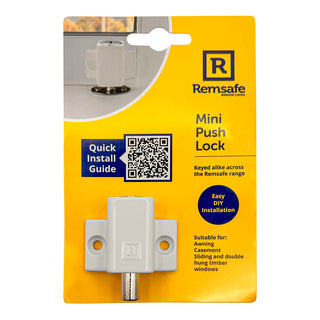 Remsafe White Window/Door Mini Push Lock