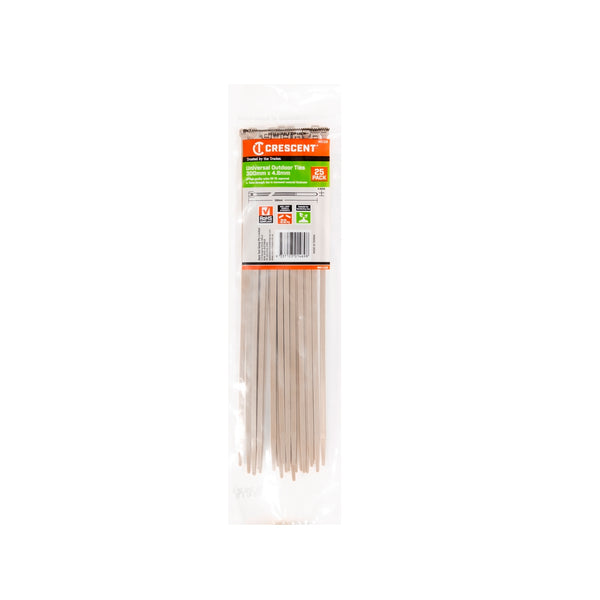 Crescent 300 x 4.8mm Outdoor Universal Cable Ties - 25 Pack
