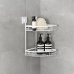Fusion-Loc Matte White Style Suction Double Corner Shower Caddy - Image 4 of 5