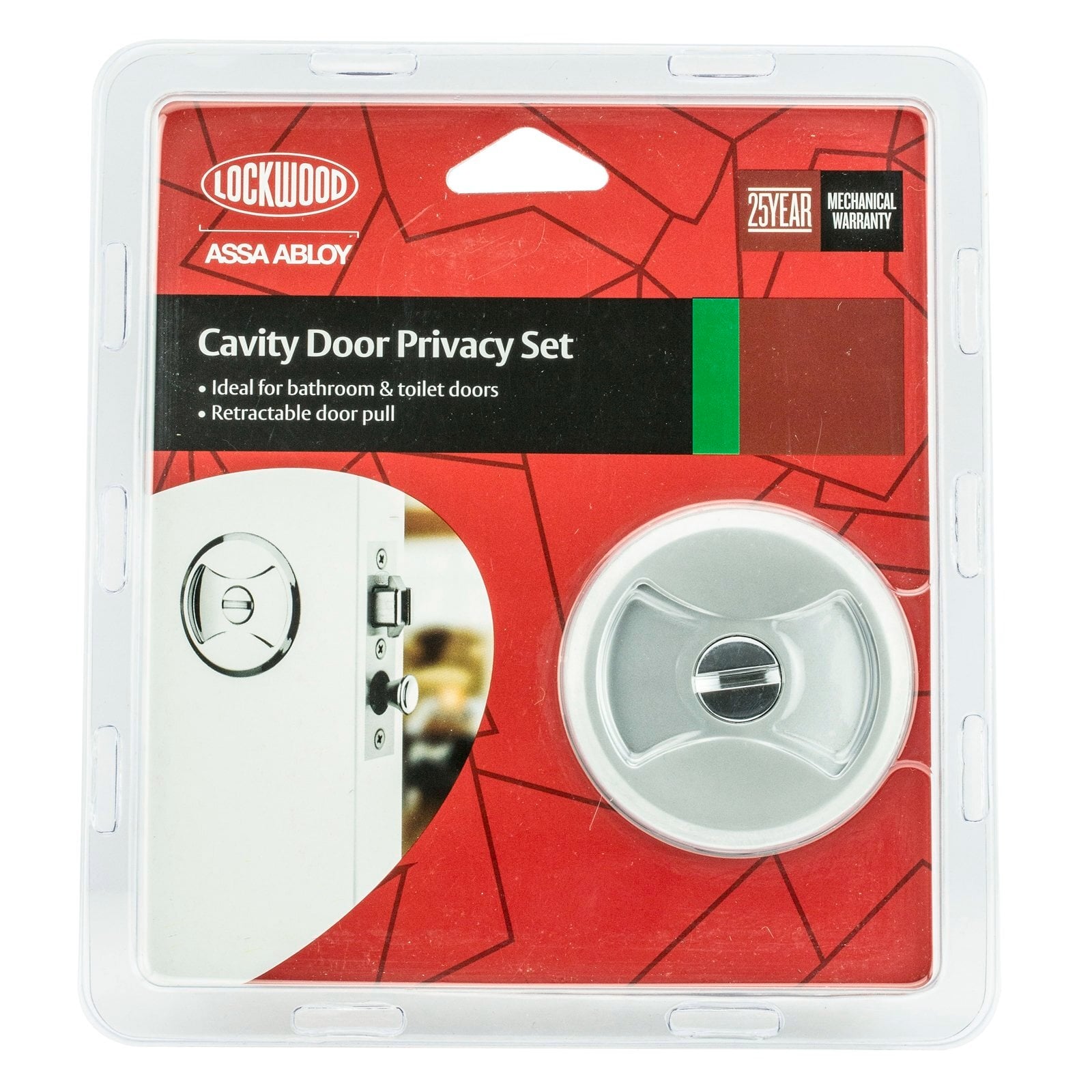 Lockwood Satin Chrome Pearl Symmetry Round Privacy Cavity Sliding Door Set - Image 1 of 1